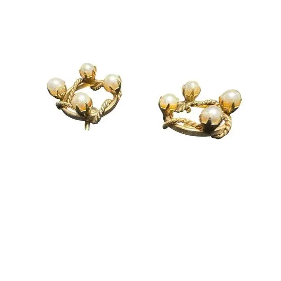 1950's Henry Griffith & Sons 1/20 - 12 K Gold Filled Pearl Screw back Earrings - Picture 13 of 13